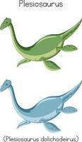 plesiosaurio en dos colores vector