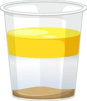 Insoluble liquid with three layers in a glass vector