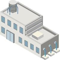 Isometric building on white background vector