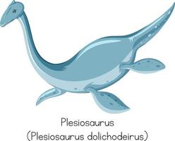 plesiosaurio en color azul vector