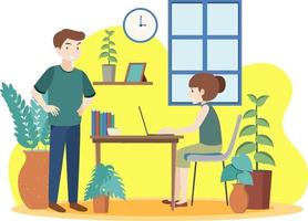 People at workplace concept in flat design vector