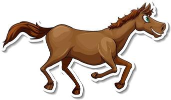 etiqueta engomada de la historieta del animal del caballo vector