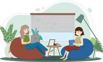 People at workplace concept in flat design vector