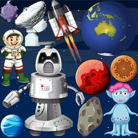 Set of space objects in space vector