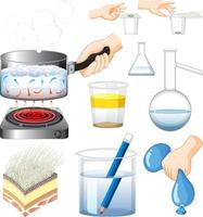 Set of equipment needed for science experiment vector