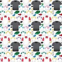 Seamless background design with cloth theme on white background vector
