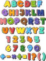 Font design for english alphabets and numbers vector