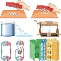 conjunto de equipos necesarios para el experimento científico vector