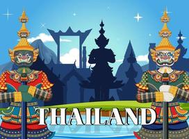 fondo de atracción turística icónica de tailandia vector