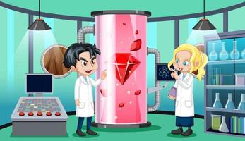 laboratorio de ciencias para experimentos químicos con científico vector
