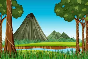 Nature scene with trees and fields vector