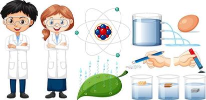 conjunto de equipos necesarios para el experimento científico vector