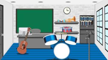 School music classroom interior concept vector