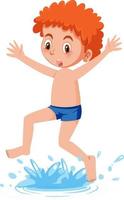 A boy wearing swimming pants vector