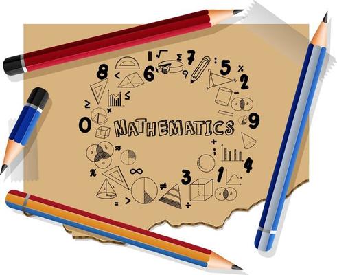 Doodle math formula with Mathematics font on notebook page