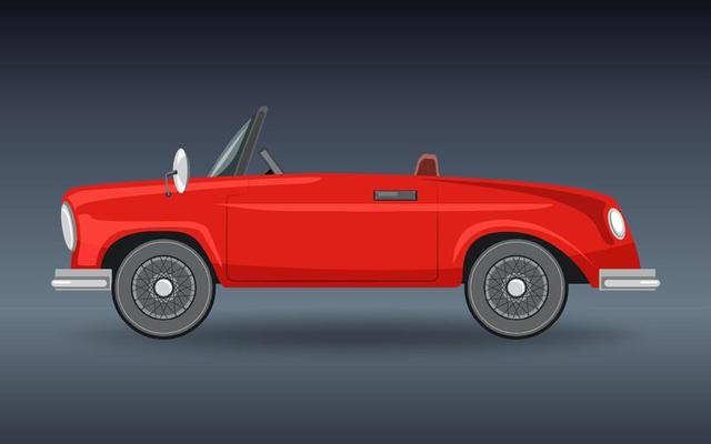 Classic car on gray background