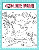 Worksheets template with color fun text vector