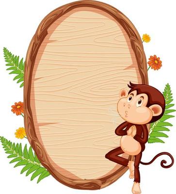 Blank oval wooden signboard with animal