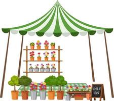 Flea market concept with plant shop vector