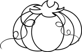 contorno de garabato de calabaza para colorear vector