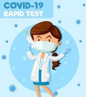 Covid-19 testing with antigent test kit vector