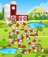 A farm boardgame template vector