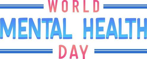 Poster design with word world mental health day vector