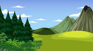 Nature scene with trees and fields vector