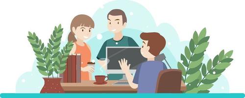 People at workplace concept in flat design vector