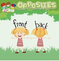 Opposite words for front and back vector