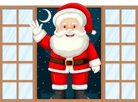 Christmas theme Santa at the door vector