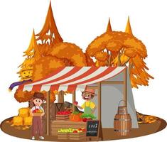 Flea market concept with fruit store vector