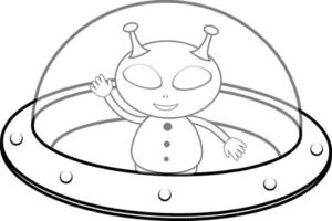 Black and white doodle character vector
