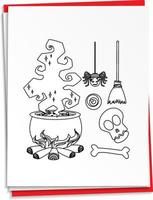 Hand drawn halloween object on paper vector