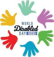 Poster design for world disabled day vector