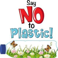 Say no to plastic typography design vector