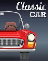 Classic car typography design with classic car on gray background vector