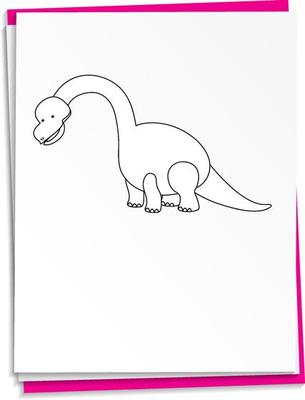 Hand drawn dinosaur on paper