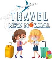 Travel new normal concept with passenger wearing mask vector