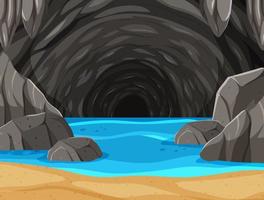 Underground hole cave scene vector