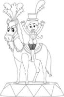 Circus black and white doodle character vector