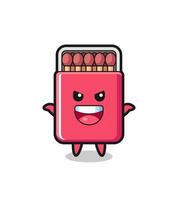 the illustration of cute matches box doing scare gesture vector