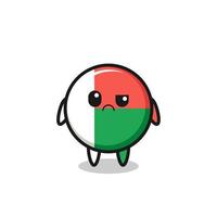 the mascot of the madagascar flag with sceptical face vector