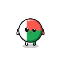 madagascar flag cartoon with an arrogant expression vector