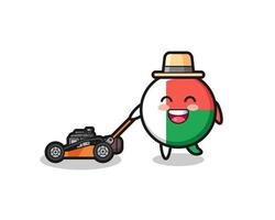 illustration of the madagascar flag character using lawn mower vector