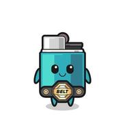 the MMA fighter lighter mascot with a belt vector