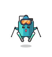 lighter mascot character as a ski player vector