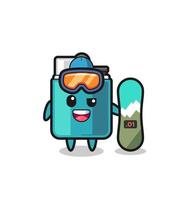 Illustration of lighter character with snowboarding style vector