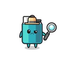 the mascot of cute lighter as a detective vector