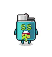 lighter character with an expression of crazy about money vector